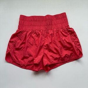 Free People The Way Home Running Shorts Women’s size L Coral Color High Waist